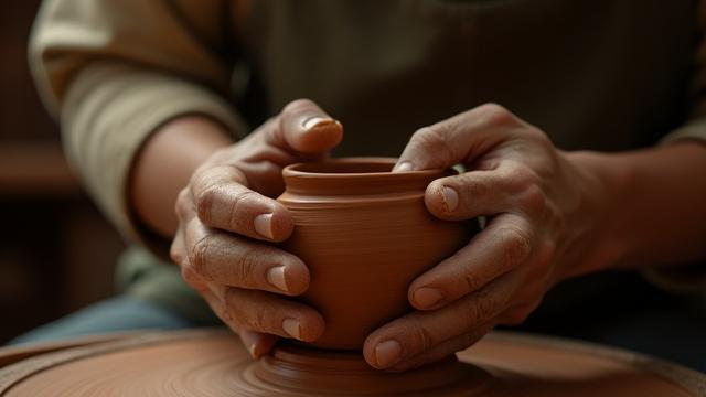 Miniatura de video documental mostrando manos de artesano trabajando la cerámica.